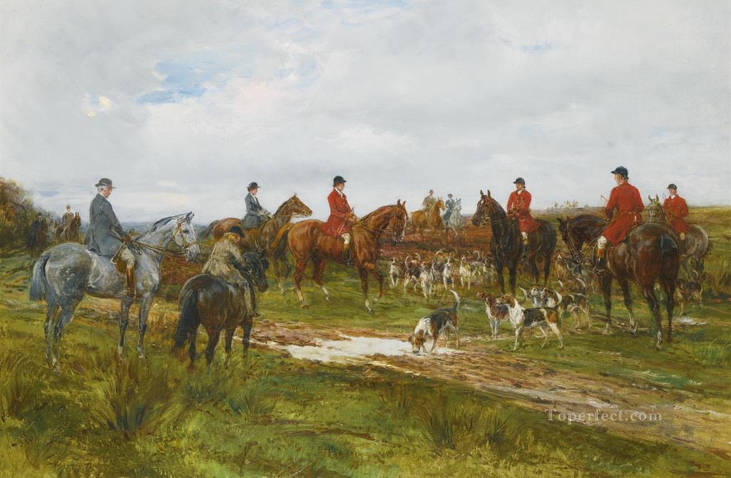 GATHERING FOR THE HUNT 2 Heywood Hardy horse riding Oil Paintings